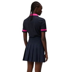 Women's Preppy A-Line Golf <b>Skirt</b> Set Breathable Knit Polo Short with High-Waisted <b>Elastic</b> Custom Logo Printed Pleated Design - Product Image 4