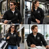 Chemise quart de pull pour hommes Nouveau design personnalisé Jogging 1/4 Sweat-shirt zippé Fitness Training Sports Wear