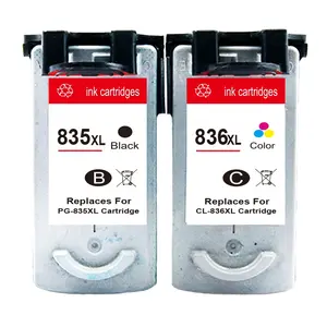 Hicor PG-835 XL CL-836 XL Remanufactured Ink Cartridge Black Color Compatible For Canon Pixma Printer PG 835 CL 836 INK