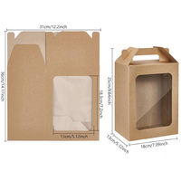 Boîte d'expédition rigide en papier kraft personnalisée avec poignée et fenêtre pour emballage cadeau, gaufrage, bronzage et pelliculage mat, livraison rapide