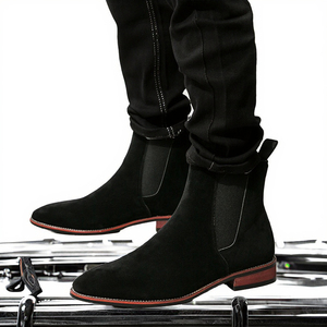 2025 Men's Chelsea Business Boots High Quality Faux Suede Upper Solid Pattern All Seasons Ankle Height Pointed Toe Rubber <b>Insole</b> - Product Image 3