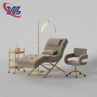 Lit de beauté Xinman, nouveau modèle S, chaise longue ergonomique, matériau en flanelle, lit pour extensions de cils, tête réglable