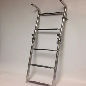 Isure 해양 보트 접이식 스테인레스 스틸 5 단계 사다리 W 고무 그립 2 + 3 단계 - Product Image 3