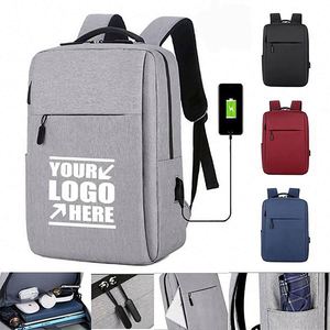 Sac d'école personnalisé avec logo sur mesure, sac à dos multifonctionnel pour ordinateur portable 16 pouces avec chargeur USB pour cadeaux de voyage - Product Image 1