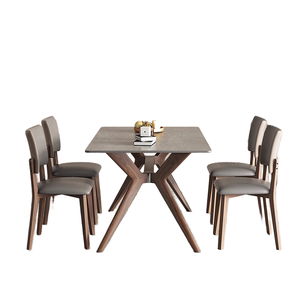 Wayon Contemporary Sintered Stone Dining <strong>Table</strong> with Wood Legs Mid-Century Modern Rectangular Design for Hotel and Home Use - Product Image 2