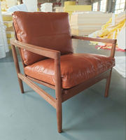 Canapé simple élégant Orangefurn, design nordique italien moderne, fauteuil lounge en cuir PU, écologique, durable, pour hôtel, chambre, villa