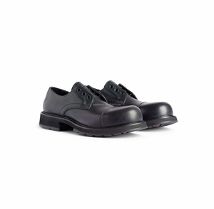 Chaussures Derby en cuir véritable effet vieilli à bout rond, unisexe, en daim vieilli, en cuir de veau, pour homme, chaussures Derby en daim - Product Image 6