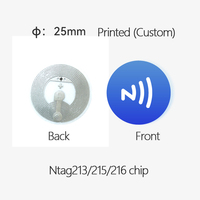 Etiqueta RFID PET Impermeable NTAG213 NTAG215 Ntag216, Etiqueta NFC con Impresión UV, Código de Barras UID, Codificable, Etiqueta Inteligente para Embalaje