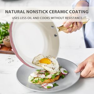 Juego <span class=keywords><strong>de</strong></span> Utensilios <span class=keywords><strong>de</strong></span> Cocina <span class=keywords><strong>de</strong></span> Cerámica No Tóxicos Regalo Olla Holandesa Dorada Cacerola Sartén para Saltear y Freír Juego <span class=keywords><strong>de</strong></span> <span class=keywords><strong>Ollas</strong></span> y Sartenes - Product Image 2