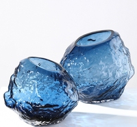 Vase en verre soufflé à la main RYLAVA, texture rocheuse irrégulière, pour mariage, hydroponie, décoration minimaliste moderne, arrangement floral, décoration de table