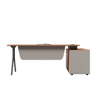 Set Scrivania Modulare in Legno di Lusso Moderno, Tavolo Direzionale a L per Ufficio, Resistente, per Uso Commerciale