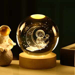 Diseño creativo Art Deco <span class=keywords><strong>3D</strong></span> bola de cristal de galaxia tallada luminosa decoración del hogar manualidades con luz nocturna Idea de regalo - Product Image 1