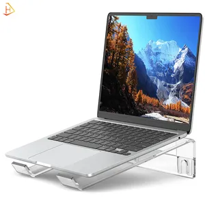 Laptop Laptop standı için taşınabilir akrilik şeffaf destek tutucu çıkarılabilir yumru