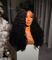 Perruque Pixie Bouclée Prête à Porter en Cheveux Humains Indiens, Sans Colle, Vente en Gros, Cheveux Naturels avec Perruques Frontales HD Full Lace pour Femmes