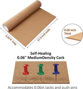 Rouleau de feuille de liège naturel auto-adhésif DINGYE de 0,06 pouce d'épaisseur pour tableau d'affichage mural, tapis de sol sportif, usage DIY - Product Image 6