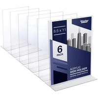 Ensemble de présentoirs acryliques commerciaux porte-cartes de table d'affiche numérique + support de menu, supports de signes publicitaires pour restaurant/vente au détail