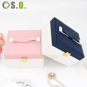 Caja de Joyería de Cuero PU con Cerradura, Múltiples Niveles, con Espejo, Patrón Grabado Personalizado, Envío a Granel de Fábrica para Joyerías - Product Image 2