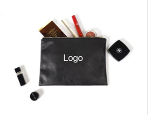 Petit étui de maquillage de voyage en cuir PU noir personnalisé Sac cosmétique étanche avec fermeture à glissière pour utilisation en déplacement Fournisseur de confiance