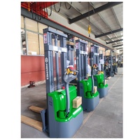 Gerbeur électrique MOVMES 1,5 tonne, gerbeur piéton à batterie lithium, entraînement AC, mât à 2 étages, pneus PU