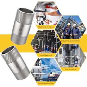 2 inch 304 thép không gỉ núm vú lắp ống 34 NPT nam ren cả hai đầu đúc liền mạch ống nối - Product Image 6