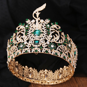 BELLEWORLD luxe complet rond strass coronas y diadèmes 5 couleurs bonne qualité diadèmes et couronnes mariage diadème couronne nuptiale - Product Image 6