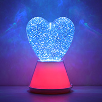 Nouvelle conception, lumière liquide scintillante RGB, en forme de cœur, cadeau d'anniversaire, décoration de chambre, ornement, petite veilleuse