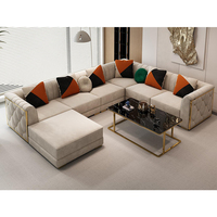 Ensemble de canapés modulaires de conception moderne, meubles en forme de U, canapé d'intérieur pour salon, canapé en tissu de luxe en velours