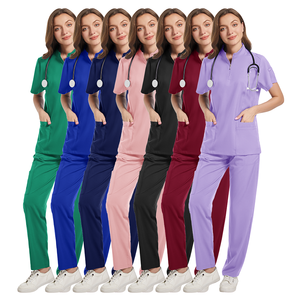 Vente en gros d'uniformes d'infirmières de salon de beauté avec logo personnalisé Ensembles d'uniformes d'infirmières à la mode pour hôpital 2 pièces uniformes de jogging - Product Image 6