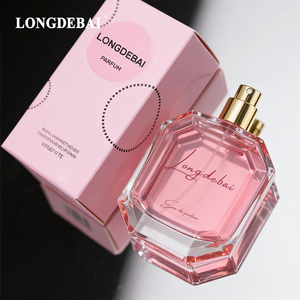 Nuevo Perfume para Mujer en Botella de Vidrio Cuadrada Plana de 100 ml, Botella Rosa con Tapa de Cerámica con Lazo de Mariposa - Product Image 4
