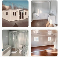Rumah Kontainer Bongkar Pasang Baja Ringan 20ft, Rumah Mungil Prefab Modular, Siap Huni, Untuk Sewa Hotel