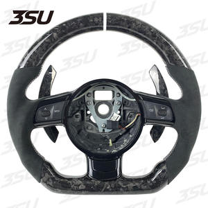 Palettes de changement de volant en cuir forgé en fibre de carbone pour Audi TT TTS TTRS R8 V8 V10 S3 S4 S5 <span class=keywords><strong>A3</strong></span> A4 A5 A6 - Product Image 1