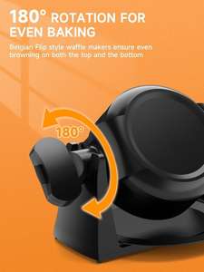 <span class=keywords><strong>Gaufrier</strong></span> 1400W Double <span class=keywords><strong>Gaufrier</strong></span> à Gaufres Belges 180° Rotation 8 Tranches <span class=keywords><strong>Plaques</strong></span> Antiadhésives <span class=keywords><strong>Amovibles</strong></span> Bac Récupérateur de Gouttes Réglable - Product Image 6