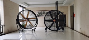 พัดลมอุตสาหกรรมขนาดใหญ่แบบเคลื่อนย้ายได้ ประหยัดพลังงาน HVLS ใบพัดอลูมิเนียมแมกนีเซียมอัลลอยด์ มอเตอร์ IE5 ระดับ IP55 - Product Image 2