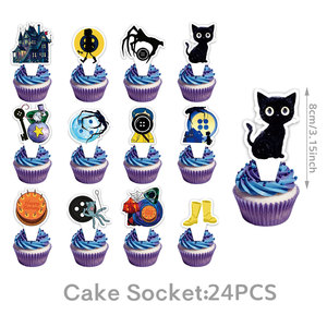 Paquete Todo en Uno de Artículos para Fiesta <span class=keywords><strong>Coraline</strong></span>: Globos, Pancartas, Decoraciones para Cupcakes, Decoraciones para Fiesta de Casa Embrujada Noche Estrellada - Product Image 6