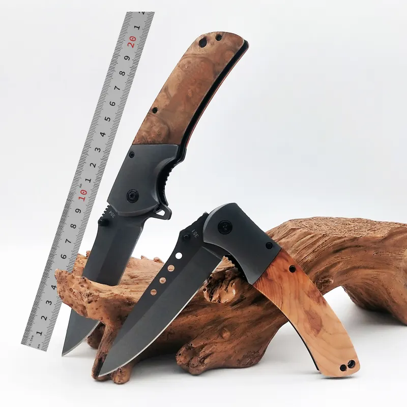 Other Camping Hiking Products Titanium Tactical Blank Cuchllos Outdoor Survival Edc Pocket Knife Wood Handle
