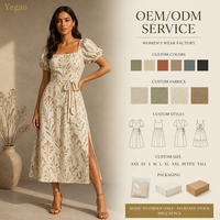 Robes pour femmes Yegao, robes élégantes à fleurs, robes élégantes pour femmes, robes décontractées, fabrication sur mesure, MOQ 30 pièces, OEM ODM