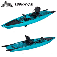 2024 Nouvelle Arrivée 12. 5FT 3.81M HDPE Une Personne Unique Pédale Drive Kayak De Pêche Kayak Bateau Avec Moteur Électrique Certificat CE
