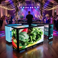Cabine DJ pliable d'intérieur à LED, haute luminosité, façade de table, écran vidéo mural, cabine DJ pliable pour discothèque, scène, club de musique, événements
