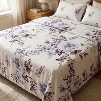 Produsen Kain di Pabrik Cina Kain Sprei Mikrofiber 100% Poliester Kain Bermotif Bunga Kain Berlapis Sikat