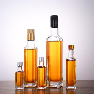 Huile <span class=keywords><strong>de</strong></span> sésame, olive, <span class=keywords><strong>noix</strong></span>, 100ml, 250ml, 375ml, 500ml, bouteille en verre transparent silex avec bouchon inviolable en plastique et métal personnalisé - Product Image 3