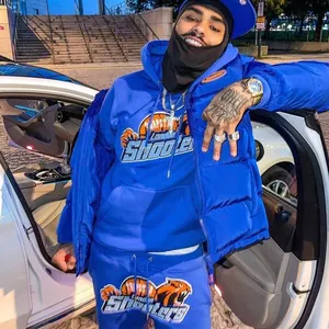 Men Suit Trapstar Hooded Tracksuit Set Blue London Shooters Top Quality Embroidered Hoodie Fashion Jogger Pants