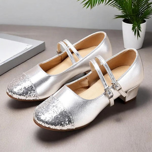 Scarpe da ballo professionali unisex a due strati con fondo morbido e tacco da 4 cm per ballerini moderni - Product Image 1