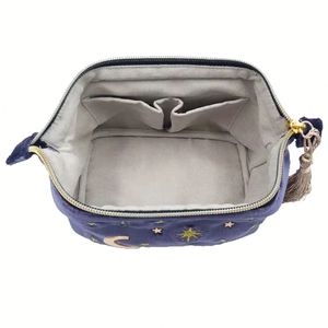 Bolsa de Maquillaje de Terciopelo Bordada, Estilo Vintage, Capacidad Media, con Cierre, Suave, para Regalo, con Asa para Colgar - Product Image 4