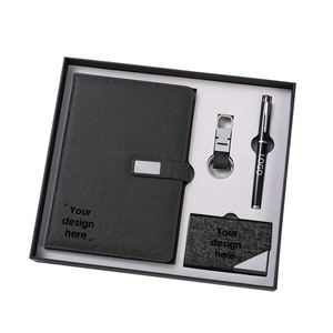Bulk Order Corporate Gift <b>Set</b> A5 Branded Journal <b>Notebook</b> Keychain Ball Point <b>Pen</b> Box Gift <b>Set</b> - Product Image 1