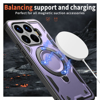 Étui de téléphone magnétique antichoc en TPU PC, protection des 4 coins, 360° °   Support rotatif avec anneau et coque intégrale pour Xiaomi 17 15 14 T Pro