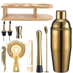 Ensemble de mélangeurs à Cocktail 10 pièces Ensemble complet de mélangeurs à Cocktail en acier inoxydable à manivelle Équipement professionnel de mélange de Cocktail - Product Image 4