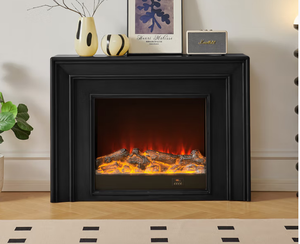 <span class=keywords><strong>Cheminée</strong></span> électrique noire moderne de style français avec télécommande et <span class=keywords><strong>chauffage</strong></span> pour appartement et hôtel - Product Image 3