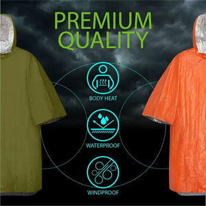 Camping en plein air Portable d'urgence étanche Poncho premiers soins imperméable PE Film d'aluminium - Product Image 3