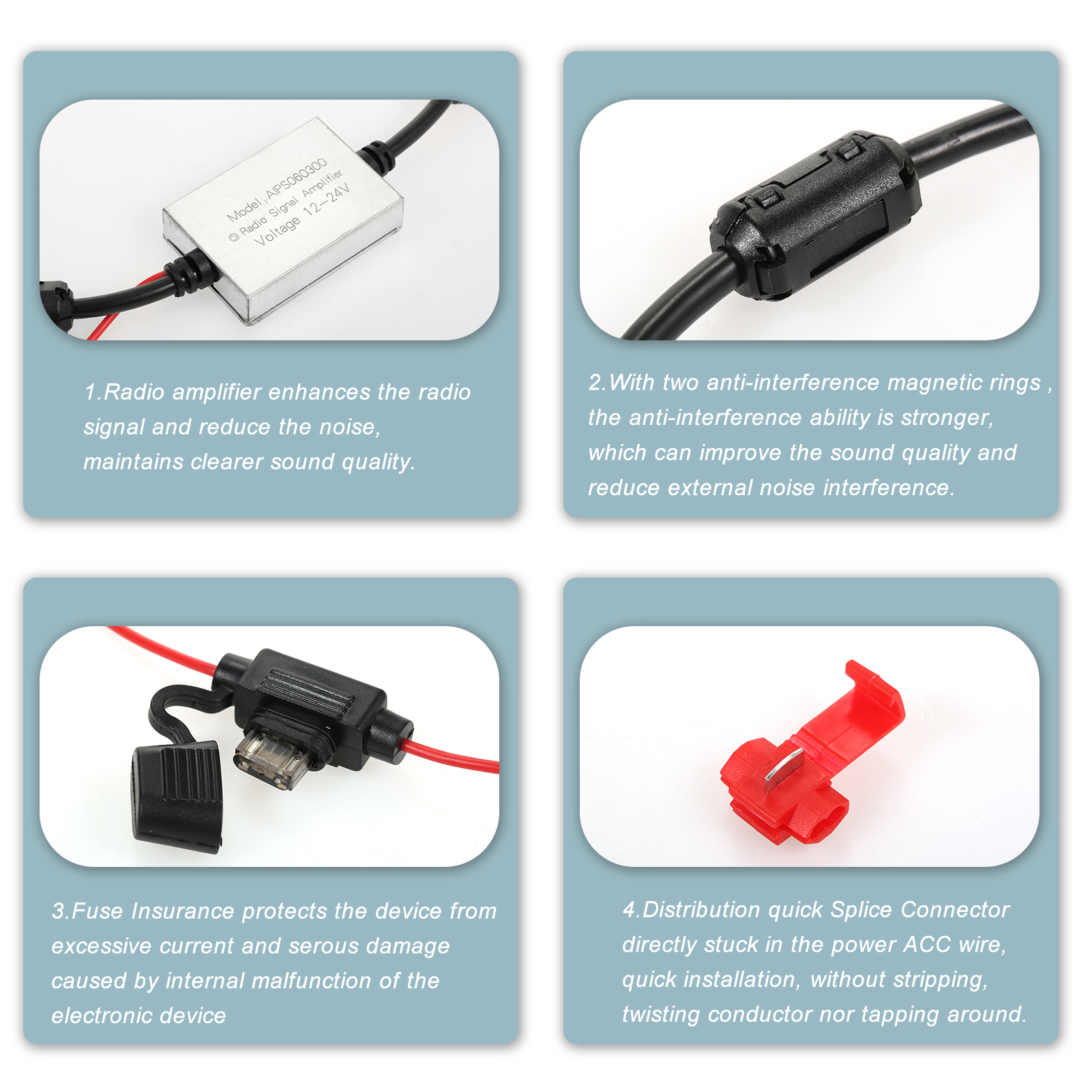 Antenna Auto AM/FM Universale Con Base Magnetica - Sourcing Map - Nero E Argento - 4