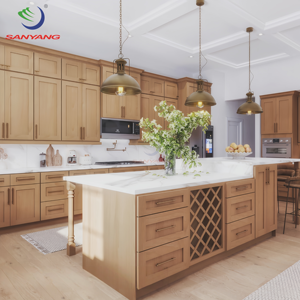 Gabinetes de <span class=keywords><strong>Cocina</strong></span> de Madera Teñida al por Mayor, Listos para Armar, Puerta Estilo Shaker Completa, <span class=keywords><strong>Muebles</strong></span> de <span class=keywords><strong>Cocina</strong></span> Modernos de Lujo Modulares y Económicos - Product Image 2